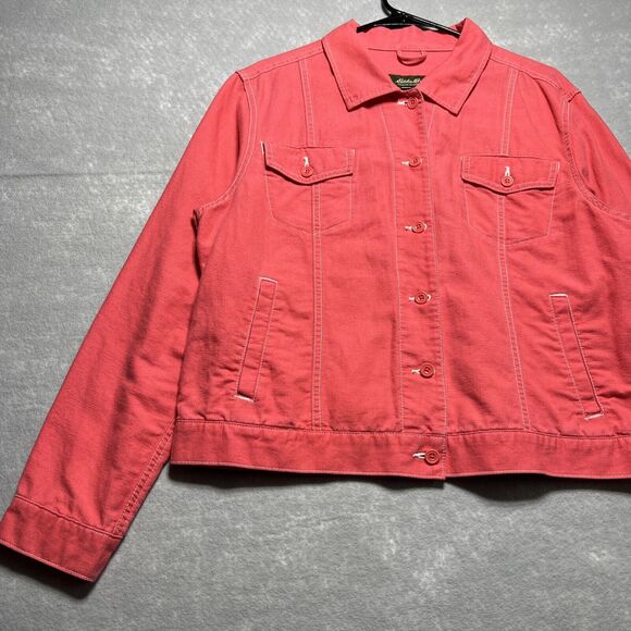 Eddie Bauer Coral Lightweight Button Down Jacket  Linen Blended Size:  X-Large - Picture 3 of 12